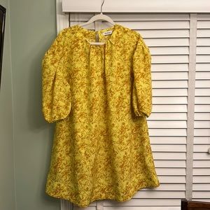 Rodebjer yellow, floral, puff sleeve dress. Fits like size medium (missing tag).